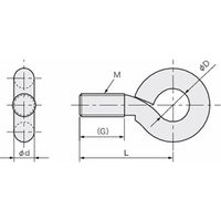 岩田製作所 塗装治具(ハンガー・アクセサリー)|アイボルト MS03ーP 1セット(110個:10個×11個)（直送品）