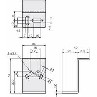 岩田製作所 センサブラケット(レーザーセンサ用)|LAーLタイプ FSLAL040ーS 1セット(3個)（直送品）
