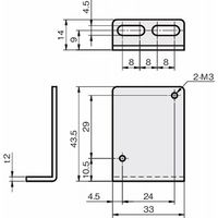 岩田製作所 センサブラケット(反射板用)|RBーLタイプ FSRBL025ーS 1セット(4個)（直送品）