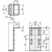 岩田製作所 センサブラケット(光電センサ用)|取付共用ブラケット Lタイプ FSCPLー1S 1セット(4個)（直送品）