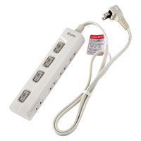 朝日電器 LEDランプ スイッチ付タップ4P1m横 WLS-LY4100REB 1個（直送品）
