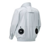 エアセンサー フルハーネス対応綿100%長袖ジャンパー シルバー ファンバッテリーセット 5L 258631-40-5L-KS100（直送品）