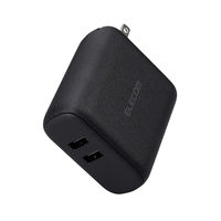 モバイルバッテリー コンセント一体 USB-A×2 合計最大 12W 5000mAh DE-AC06-5000BK エレコム 1個（直送品）
