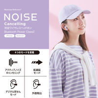 ワイヤレスイヤホン Bluetooth ノイズキャンセリング Type-C 充電 パープル LBT-TWS15PU エレコム 1個