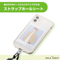 スマホ ストラップホルダー シート Mサイズ ケーブル穴用 1口タイプ マットクリア P-STHD1CAMCR エレコム 1個（直送品）