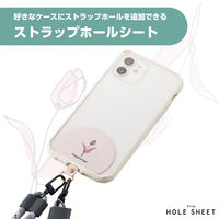スマホ ストラップホルダー シート ケーブル穴用 1口タイプ 1枚入り 花 P-STHD1DE01 エレコム 1個（直送品）