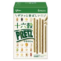 十六穀プリッツやきのり味＜6袋＞ 3個 江崎グリコ プレッチェル おつまみ