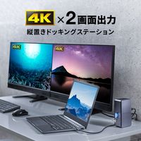 サンワサプライ ドッキングステーション USB-C HDMI×2 USBハブ 2画面出力 ドライバ不要 USB-CVDK12 1個（直送品）