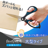 プラス はさみ フィットカットカーブ 大型 スタンダード ブルー 35235 1本