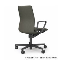 【組立設置込】コクヨ ファブレ 肘なし キャスター ブラック×ブラック×ピーコックブルー C01-B101PU-B5R5R3 1脚（直送品）