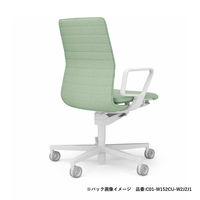 【組立設置込】コクヨ ファブレ 肘なし キャスター ホワイト×ホワイト×オレンジブラウン C01-W101PU-WMUMU3 1脚（直送品）