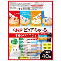いなば CIAO ピュアちゅ～る 猫 4種のバラエティ（14g×40本）1袋 おやつ ちゅーる チュール