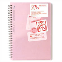 いろは出版 PiN リングノート A5 3mm方眼 硬質クリアケース付き ピンク GPN-01 1セット(1冊×3)