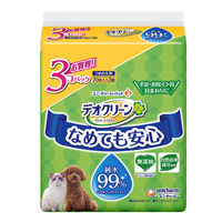 デオクリーン 犬猫用 純水99%ウェットティッシュ 詰め替え用 お買い得！ (70枚×3個) 3パック