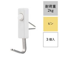 レック ダブルピンフック 耐荷重2kg H00406 1パック（3個）