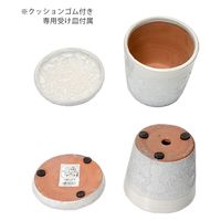 コントン　ヤマテー ハレー　４号　ホワイト　底穴あり　受け皿付き 276110 1個（直送品）