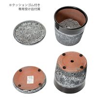 コントン　ヤマテー ハレー　６号　ブラック　底穴あり　受け皿付き 276107 1個（直送品）