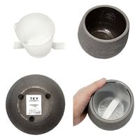 コントン　ヤマテー ポネン　バリー　３号用　ダークグレー　鉢カバー　底面吸水　観葉植物 282183 1個（直送品）