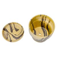 ポッシュリビング アーバンプランツポット　マーブル　レモン／カカオ　４号鉢 282802 1個（直送品）