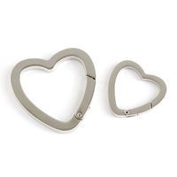 NBK 日本紐釦 平角キャストカラビナ ハート 小 33mm シルバー CK2-34-S　10個入り（直送品）