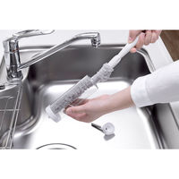 サンコー びっくりフレッシュ 水飲み ボトル洗い ロング グレー BA-88 抗菌 日本製 ペット用 給水 クリーナー そうじ 掃除 1個（直送品）