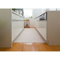 サンコー 拭けるキッチンマット90×240cm 無地 ブラウン KQ-95 日本製 撥水 ずれない おくだけ吸着 汚れ防止 1個（直送品）