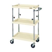 サカエ CSパールワゴン(中量タイプ/均等耐荷重150kg/ゴム車/H850~1100mm/3段/移動式) TCSPー9083I 1台（直送品）