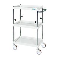 サカエ CSパールワゴン(中量タイプ/均等耐荷重150kg/ゴム車/H850~1100mm/3段/移動式) TCSPー9083W 1台（直送品）
