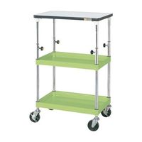 CSパールワゴン(中量タイプ/均等耐荷重150kg/ポリエステル天板/ナイロンウレタン車/H865~1115mm/2段+天板付/移動式/天板（直送品）