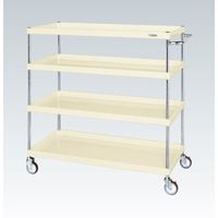 サカエ CSパールワゴン(中量タイプ/均等耐荷重150kg/ゴム車/H1200mm/4段/移動式) CSPー10124YI 1台（直送品）