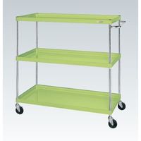 サカエ CSパールワゴン(中量タイプ/均等耐荷重150kg/ゴム車/H1200mm/3段/移動式) CSPー12123Y 1台（直送品）