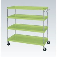 サカエ CSパールワゴン(中量タイプ/均等耐荷重150kg/ゴム車/H1200mm/4段/移動式) CSPー12124Y 1台（直送品）