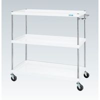 CSパールワゴン(中量タイプ/均等耐荷重150kg/サイレントエラストマー車/H1200mm/3段/移動式) CSPー12123YSEW（直送品）