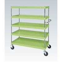 サカエ CSパールワゴン(中量タイプ/均等耐荷重150kg/ゴム車/H1500mm/5段/移動式) CSPー10155Y 1台（直送品）