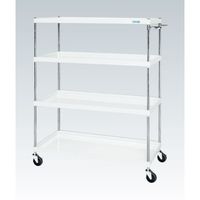 サカエ CSパールワゴン(中量タイプ/均等耐荷重150kg/ゴム車/H1500mm/4段/移動式) CSPー12154YW 1台（直送品）