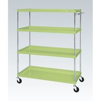 サカエ CSパールワゴン(中量タイプ/均等耐荷重150kg/ナイロンウレタン車/H1500mm/4段/移動式) CSPー10154NU 1台（直送品）