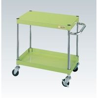 サカエ CSパールワゴン(軽量タイプ/均等耐荷重100kg/ナイロンウレタン車/H600mm/2段/移動式) CSPー9062LNU 1台（直送品）