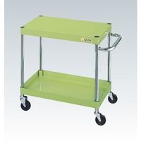 サカエ CSパールワゴン(軽量タイプ/均等耐荷重100kg/ゴム車/H600mm/2段/移動式) CSPー6062LY 1台（直送品）