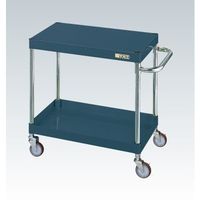 サカエ CSパールワゴン(軽量タイプ/均等耐荷重100kg/ゴム車/H600mm/2段/移動式) CSPー7562LYD 1台（直送品）