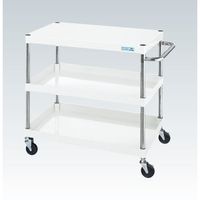 サカエ CSパールワゴン(軽量タイプ/均等耐荷重150kg/ゴム車/H740mm/3段/移動式) CSPー7573LYW 1台（直送品）