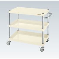 サカエ CSパールワゴン(軽量タイプ/均等耐荷重150kg/ナイロンウレタン車/H740mm/3段/移動式) CSPー6073LNUI 1台（直送品）