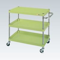 サカエ CSパールワゴン(軽量タイプ/均等耐荷重150kg/ナイロンウレタン車/H740mm/3段/移動式) CSPー6073LNU 1台（直送品）