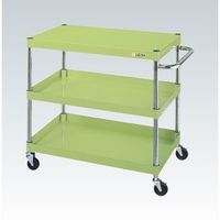 サカエ CSパールワゴン(軽量タイプ/均等耐荷重150kg/ゴム車/H740mm/3段/移動式) CSPー9073LY 1台（直送品）