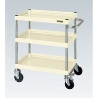 CSパールワゴン(中量タイプ/均等耐荷重150kg/ゴム車/H740mm/3段/移動式/フロアストッパー付) CSPー6073FSI 1台（直送品）