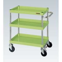 CSパールワゴン(中量タイプ/均等耐荷重150kg/ナイロンウレタン車/H740mm/3段/移動式/フロアストッパー付) CSPー6073F（直送品）