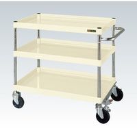 CSパールワゴン(中量タイプ/均等耐荷重150kg/ゴム車/H740mm/3段/移動式/フロアストッパー付) CSPー7573FSI 1台（直送品）