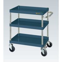 CSパールワゴン(中量タイプ/均等耐荷重150kg/サイレントエラストマー車/H740mm/3段/移動式/フロアストッパー付) CSPー60（直送品）