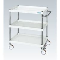 CSパールワゴン(中量タイプ/均等耐荷重150kg/ナイロンウレタン車/H880mm/3段/移動式/フロアストッパー付) CSPー6083F（直送品）