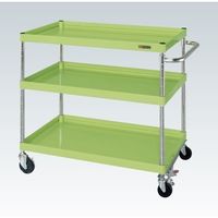 CSパールワゴン(中量タイプ/均等耐荷重150kg/ナイロンウレタン車/H880mm/3段/移動式/フロアストッパー付) CSPー7583F（直送品）