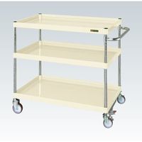 CSパールワゴン(中量タイプ/均等耐荷重150kg/ナイロンウレタン車/H880mm/3段/移動式/フロアストッパー付) CSPー1283F（直送品）
